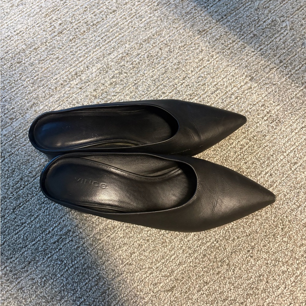 Vince Women's Black Pointed-Toe Mules Ralston